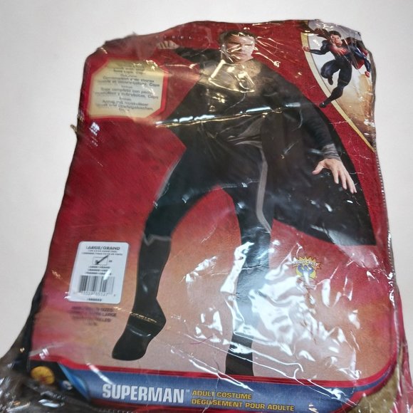 Mens Two Piece 2013 Superman Man of Steel Halloween Costume Size L - Picture 5 of 16